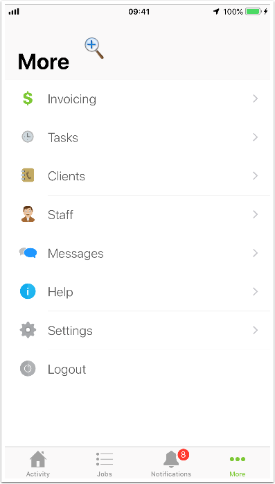 Navigating to Client Cards in the app