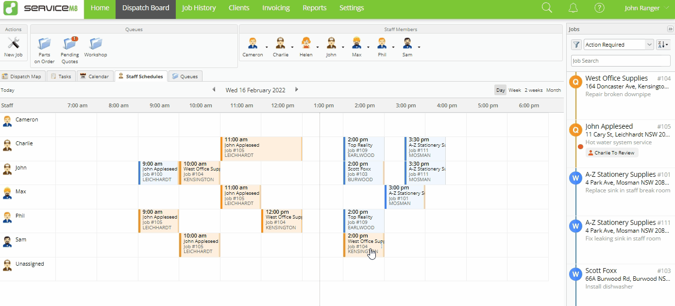 rescheduling a booking
