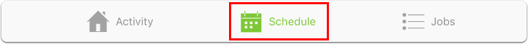 schedule tab on main menu