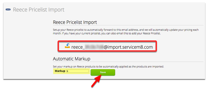 Copy the email address and set your markup