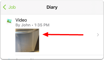 sample saved video in job diary