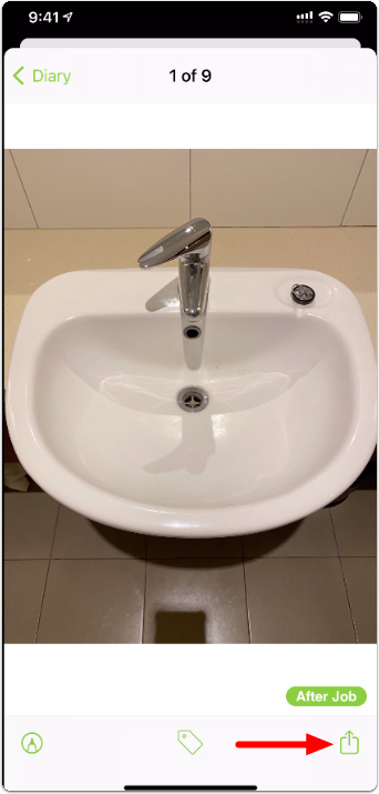 tap action/share icon