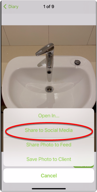 tap share to social media