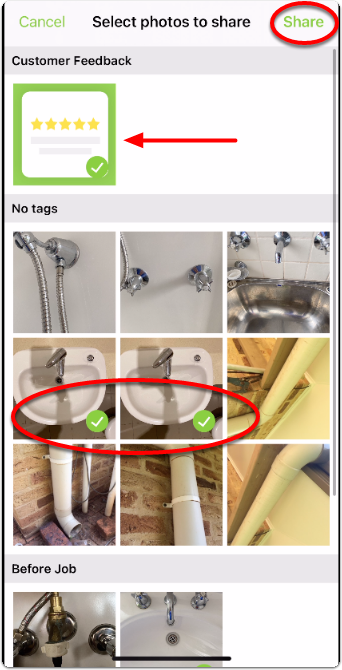 share customer feedback and images