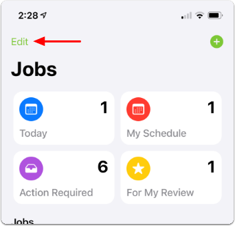 Edit from Jobs home page