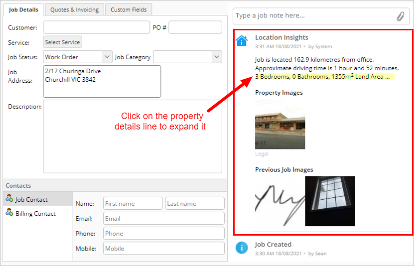 location insights displayed