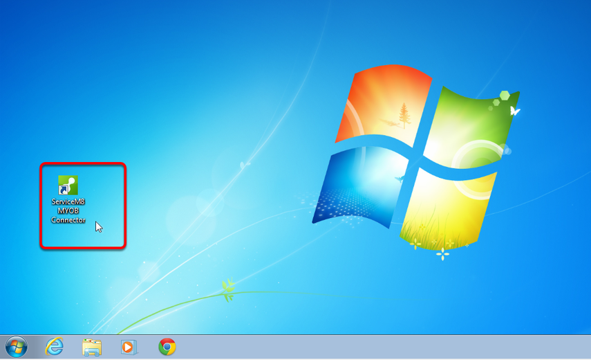 Go to the desktop then double-click the ServiceM8 MYOB connector to re-open it.