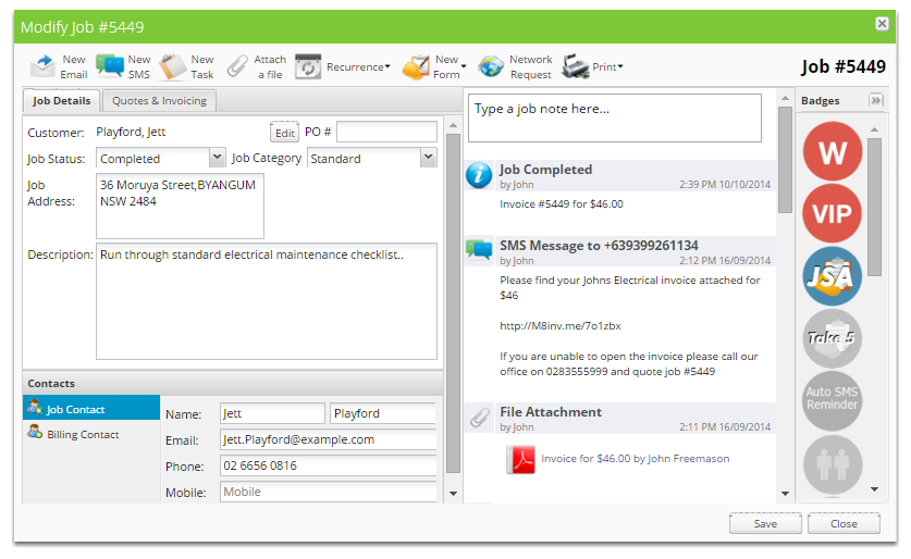 Open the job you wish to resend