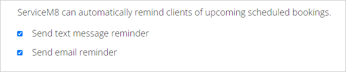 reminders via text or email