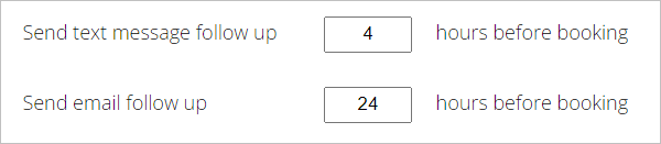 set booking reminder timing