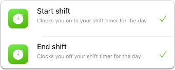 start shift and end shift