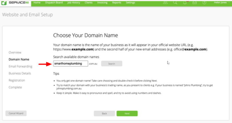 choose your domain name