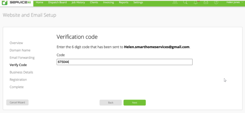 input verification code