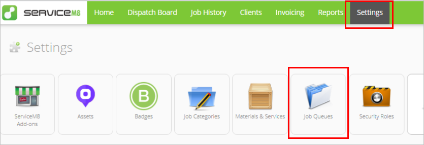 settings to job queues