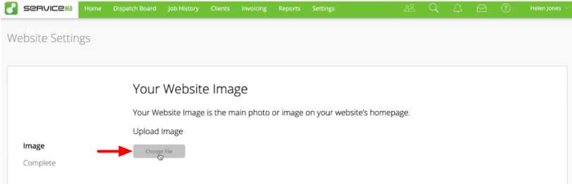 upload website image