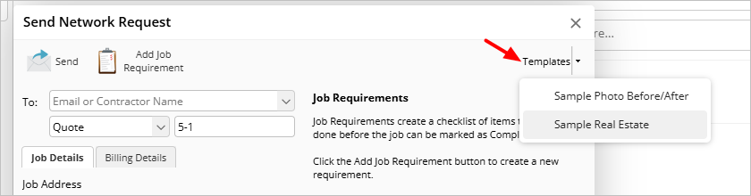 Using a Network Request Template