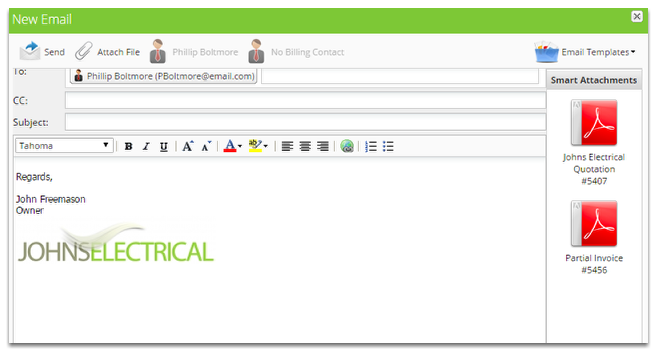 This is the New Email window