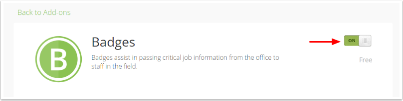 How to activate the Badges add-on
