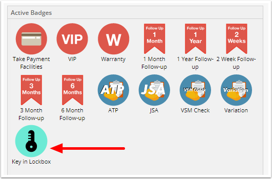 custom badge appears in Active Badges pane