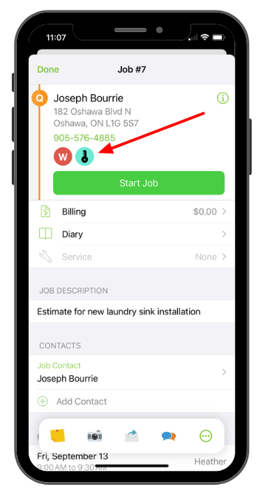 badges prominently displayed on job card in mobile app