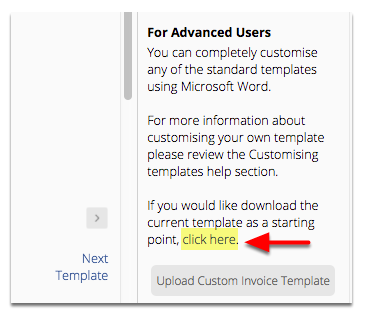 downloading a template for modification