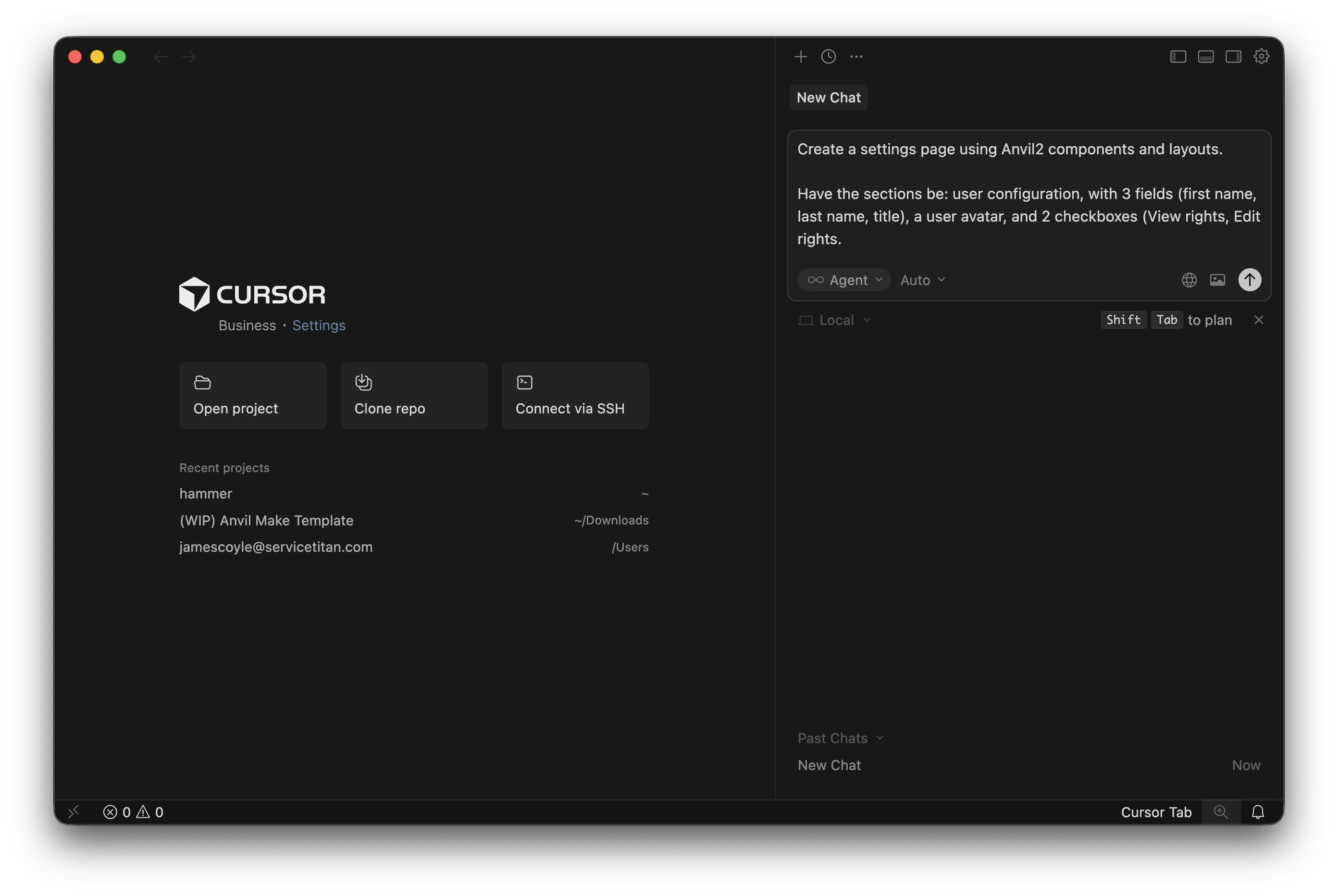 Cursor screenshot
