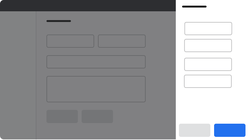 Example of a right aligned button in a
Drawer.