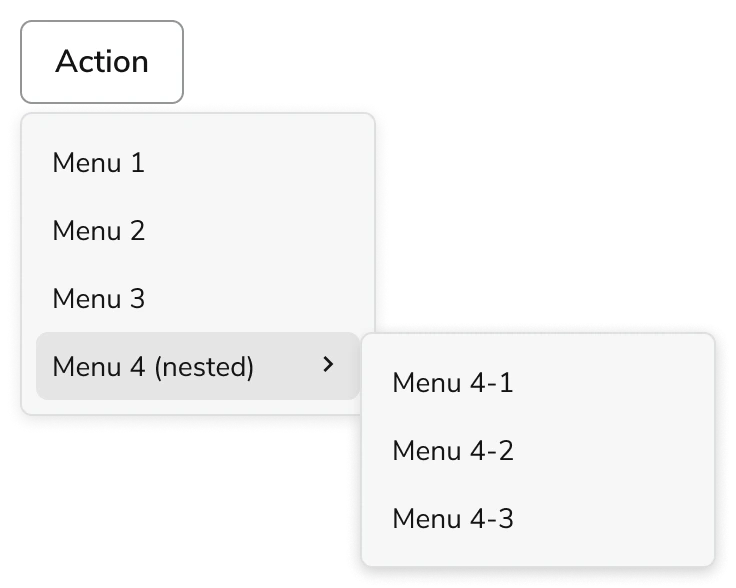 Menu options
nested