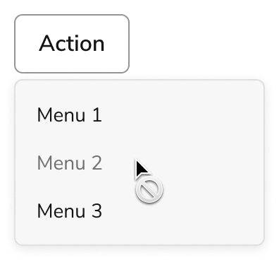 Menu states
disabled