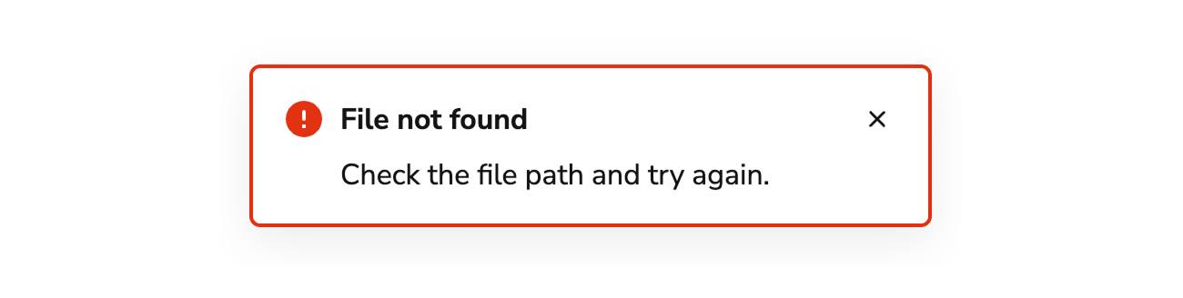 Toast Status Error
Example