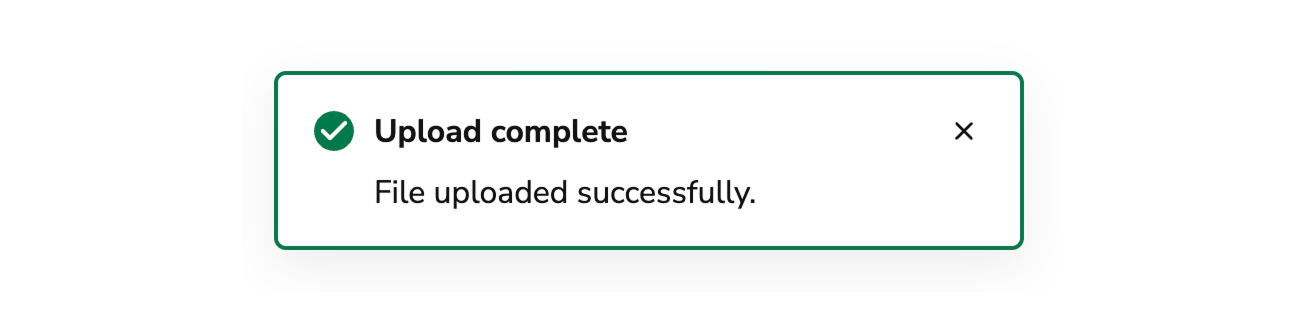 Toast Status Success
Example