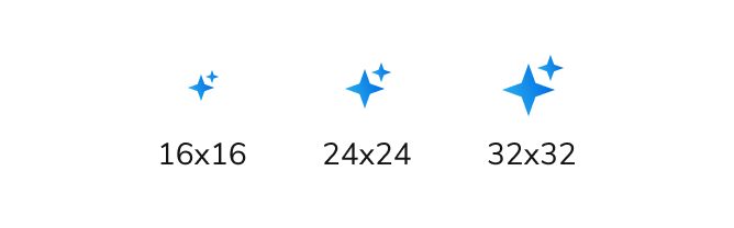 Visual comparison of the 3 ai mark sizes