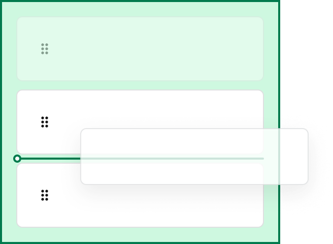 Do use the provided default styles of Drop Zone, sort line