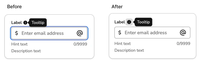 Before and after view of the more info tooltip functionality