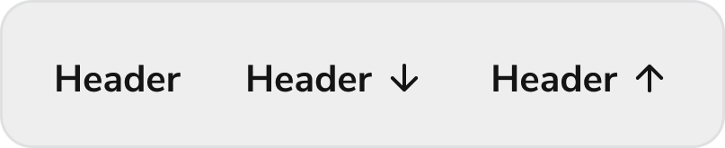 Data table header states