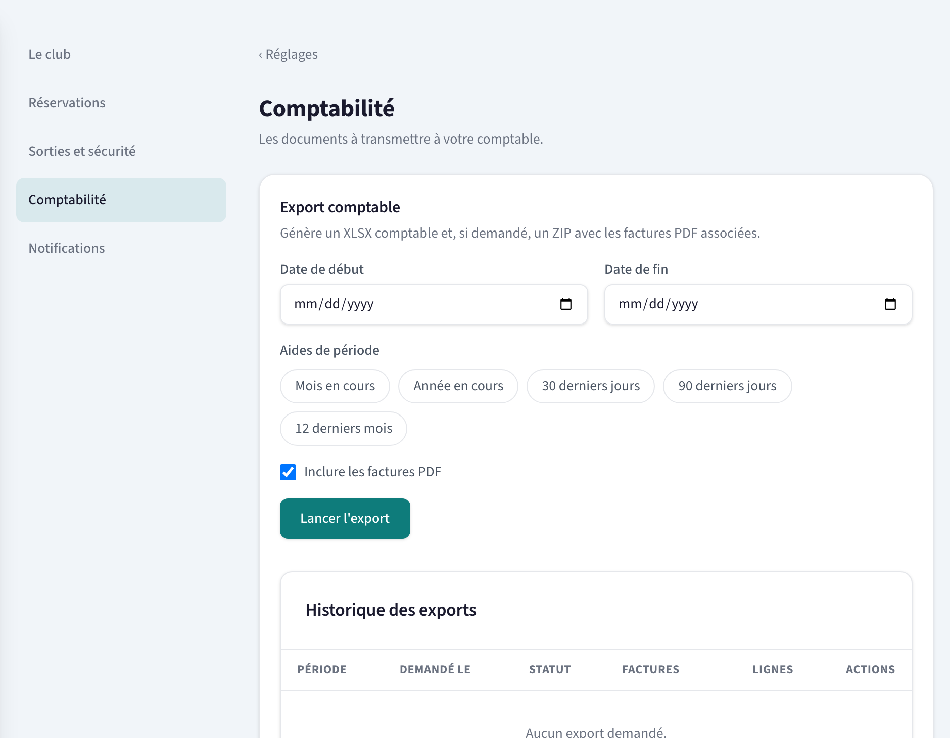 Groupe Comptabilité : export comptable et export e-reporting