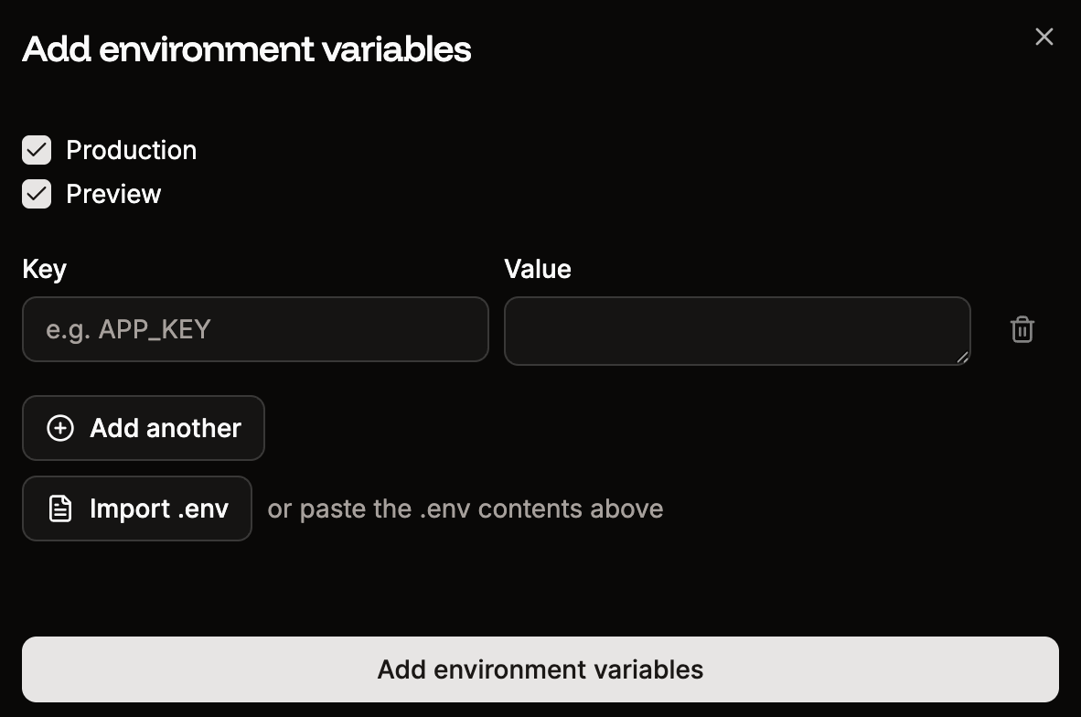 Add environment variables to your static site