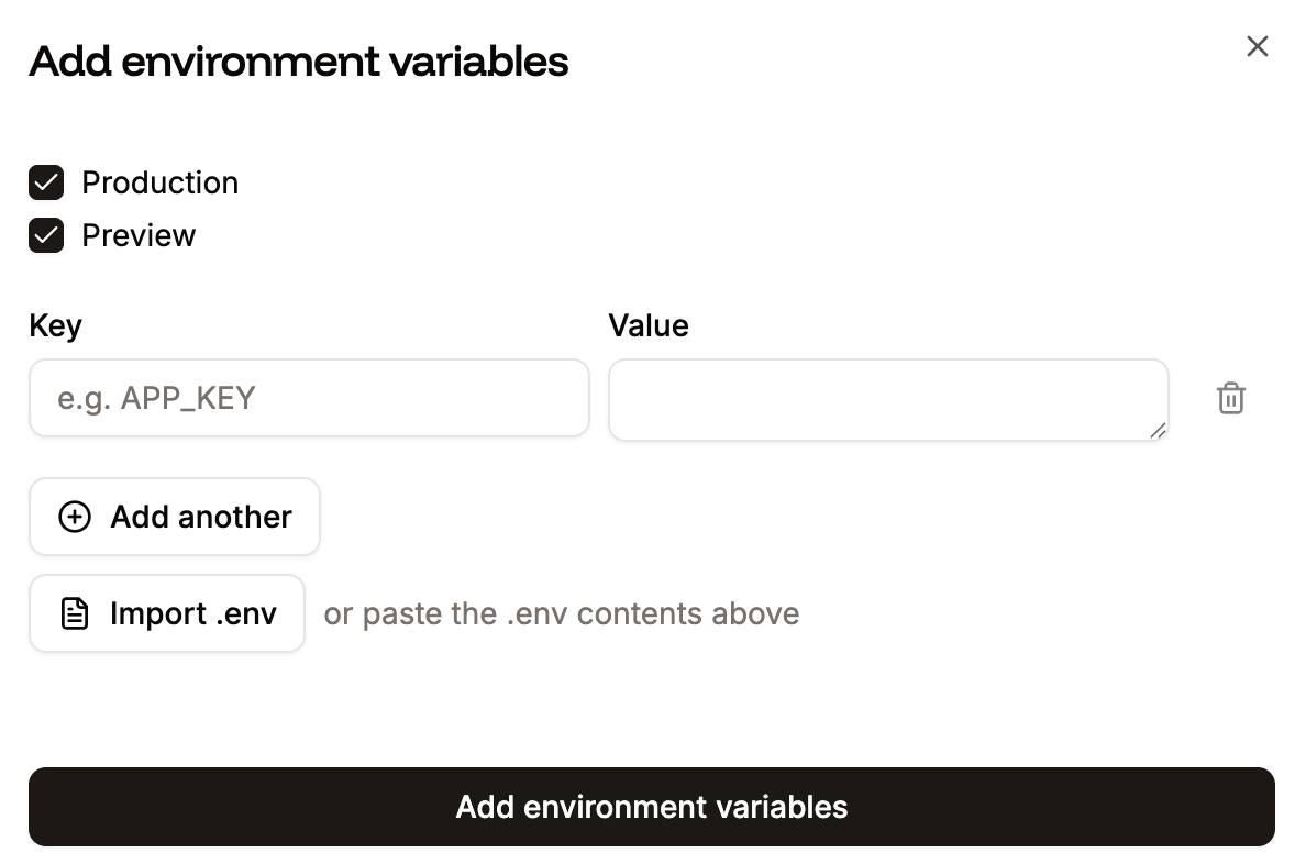 Add environment variables to your static site