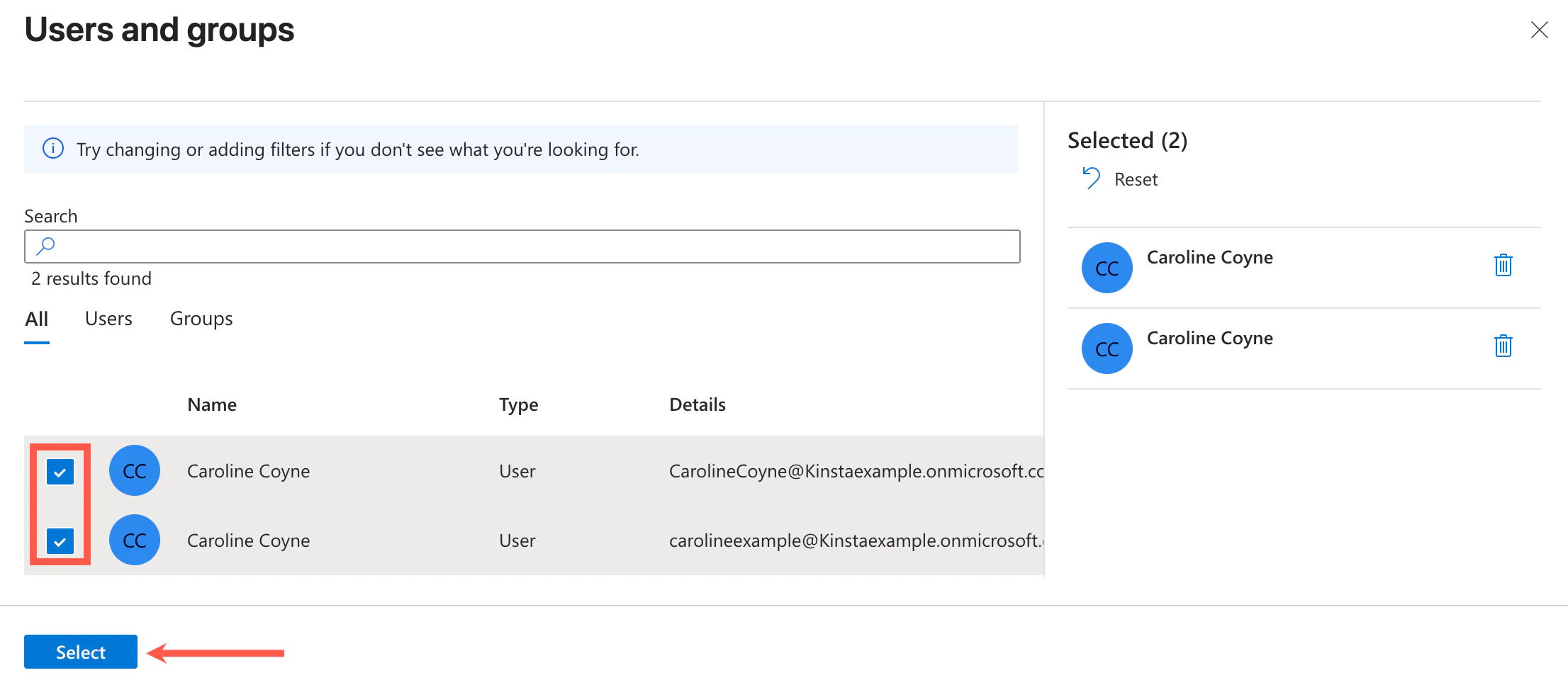 Entra Sso Select Users