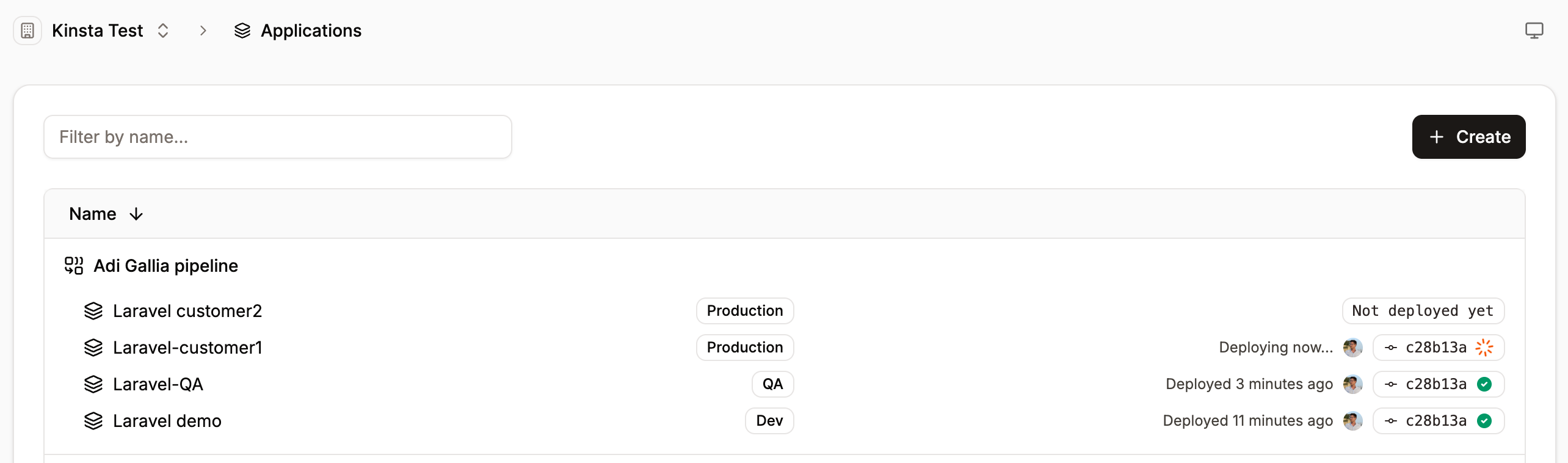 Applications pipeline