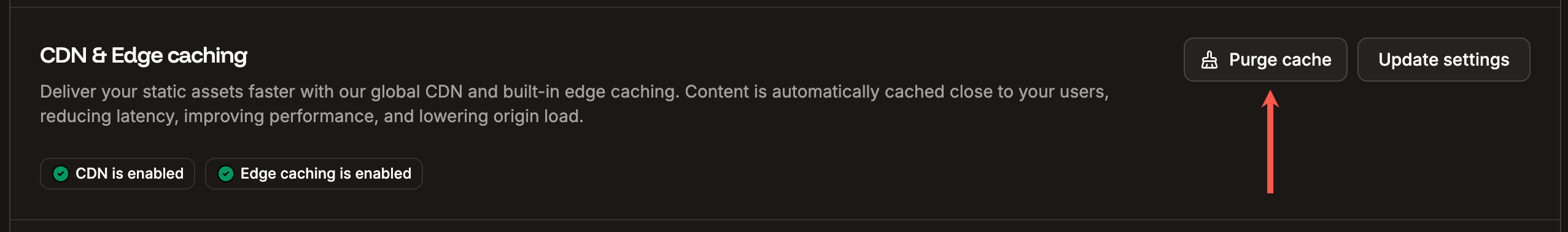 Clear the cache for both CDN and edge caching