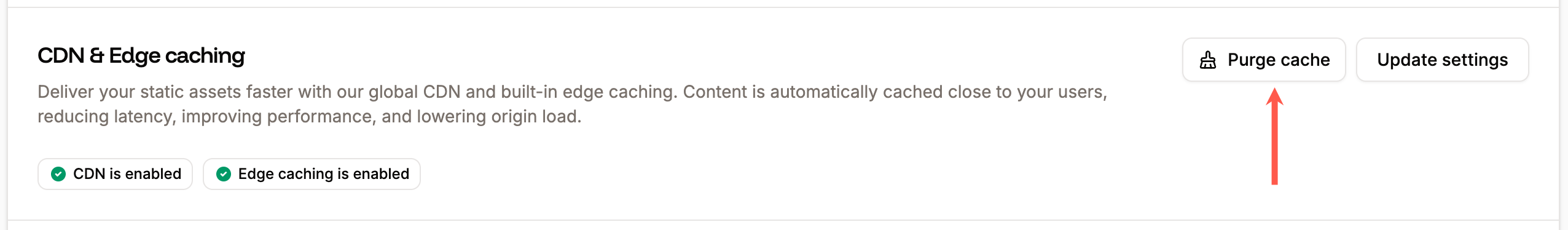 Clear the cache for both CDN and edge caching
