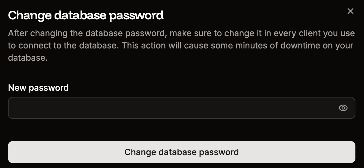 Change the database password