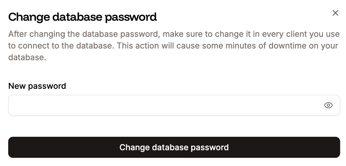 Change the database password
