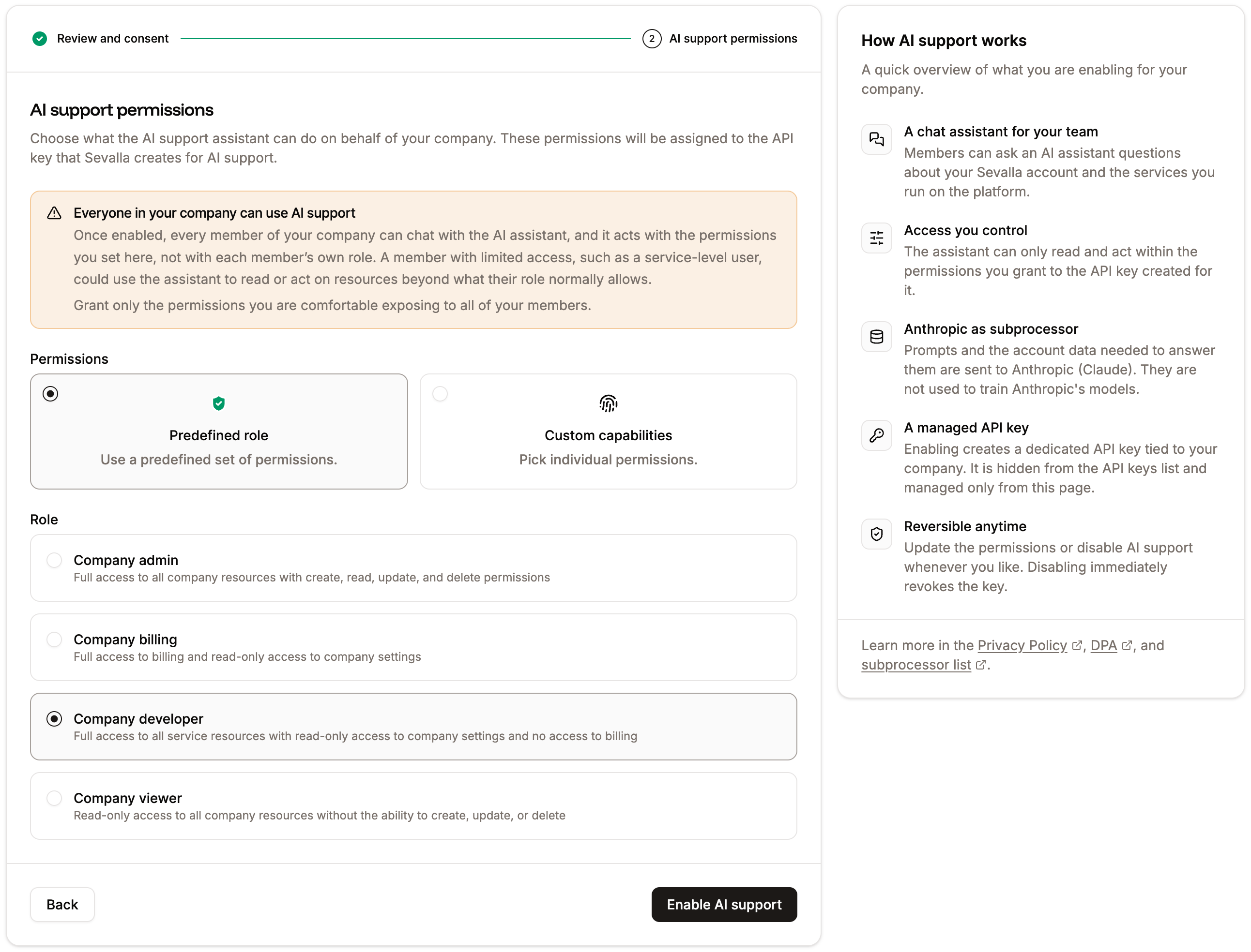 Ai Support Permissions Light Ai Support Permissions Light