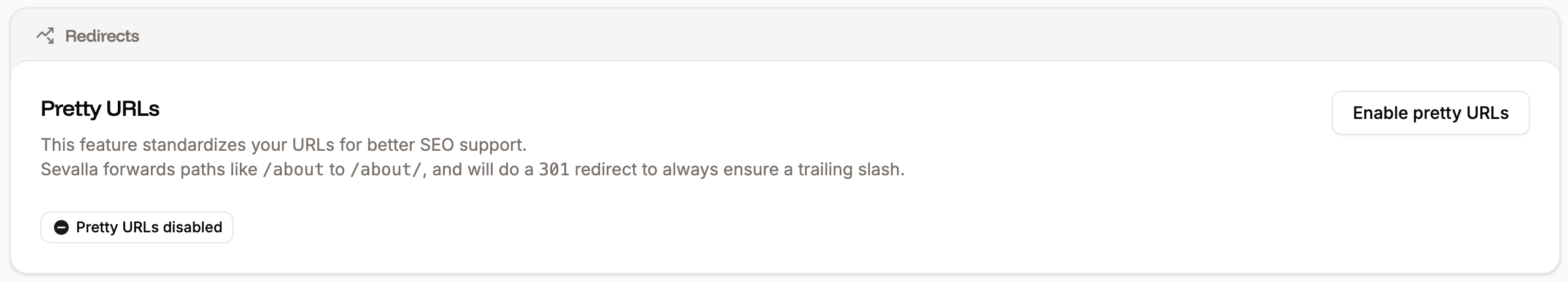 Redirect settings for your static site