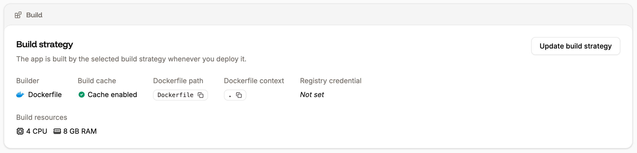 Build settings for your application