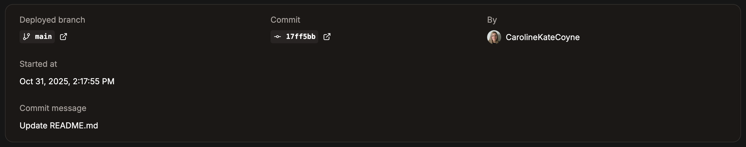 Individual deployment details