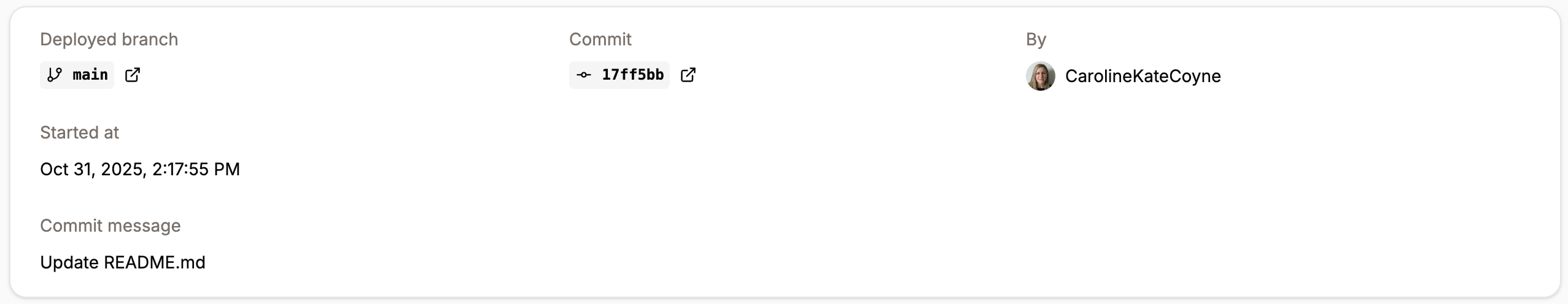Individual deployment details