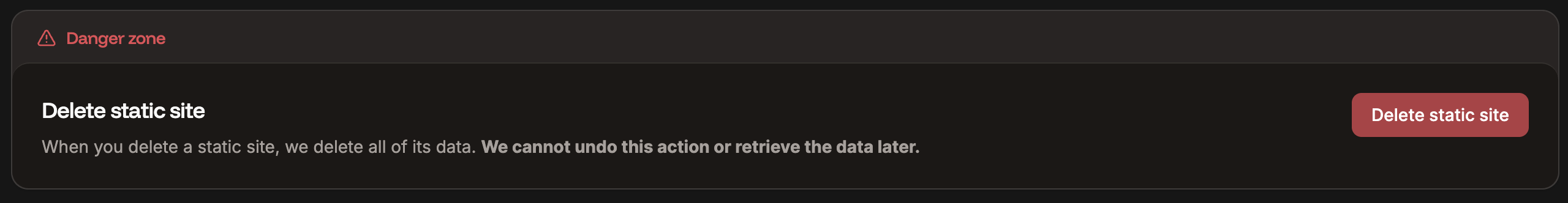Danger zone for your static site